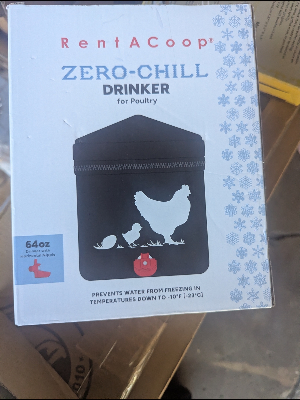 Zero-Chill Black Poultry Drinker